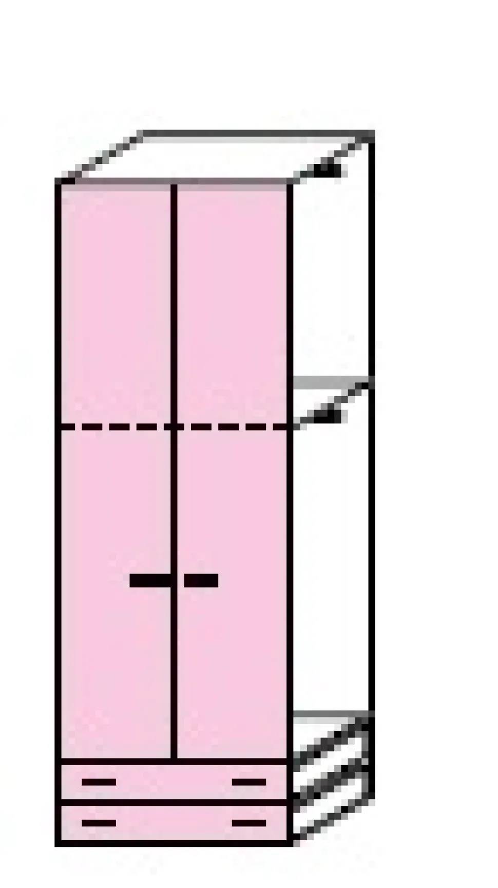 Angolo cabina armadio componibile modulare disponibile in 2 altezze e 15 colori