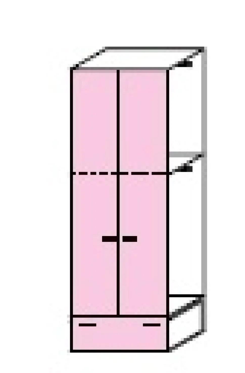Angolo cabina armadio componibile modulare disponibile in 2 altezze e 15 colori