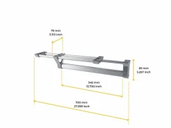 Appendiabiti estraibile per interno armadi in Alluminio disponibile in 2 colori