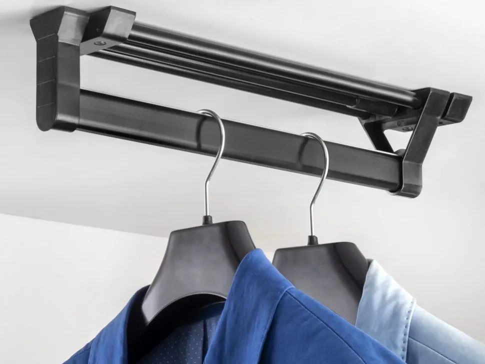 Appendiabiti estraibile per interno armadi in Alluminio disponibile in 2 colori