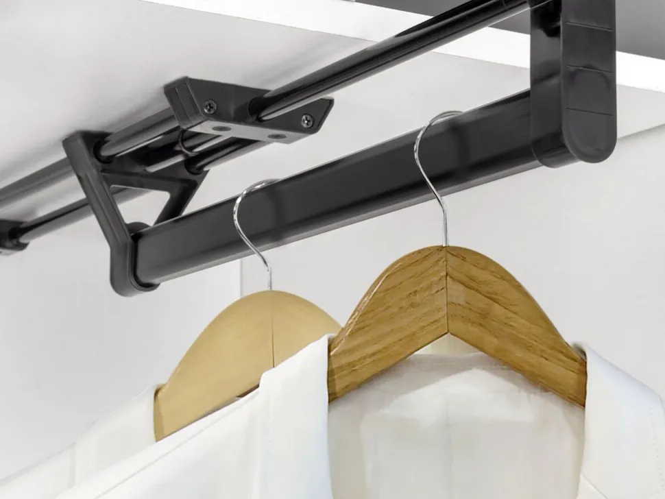 Appendiabiti estraibile per interno armadi in Alluminio disponibile in 2 colori
