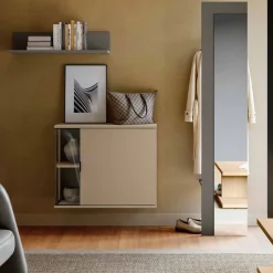 Appendiabiti Grigio con specchio da ingresso disponibile in 3 colori