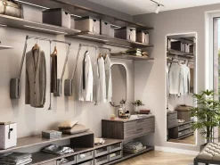 Appendiabiti per armadio Hang a parete, 600-830, Cromato lucido, Acciaio e Tecnoplastica