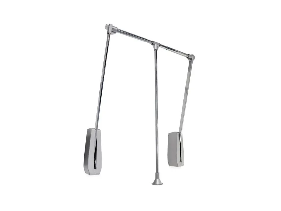 Appendiabiti per armadio Hang a parete, 600-830, Cromato lucido, Acciaio e Tecnoplastica
