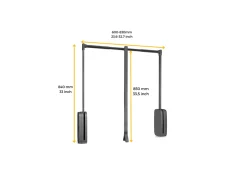 Appendiabiti per armadio Sling, disponibile in 3 misure e 3 colori in Acciaio e Tecnoplastica.