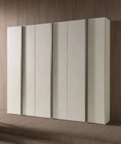 Armadio Agata 6 ante battenti linea Domino finitura Calce e Grigio Londra