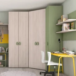 Armadio angolare 5 ante battenti Lucas linea Volo disponibile in 2 misure e vari colori