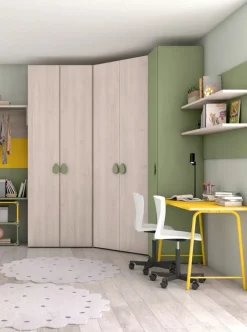 Armadio angolare 5 ante battenti Lucas linea Volo disponibile in 2 misure e vari colori