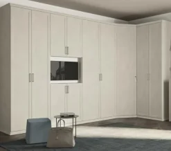 Armadio angolare con vano Tv 11 ante battenti con telaio linea Ginevra disponibile in 2 misure e vari colori