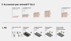 Armadio Anita con maniglia a gola 4 ante battenti disponibile in 3 altezze