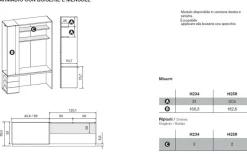 Armadio 6 ante battenti con 3 cassetti e Scrivania integrata disponibile in vari colori