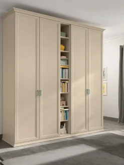 Armadio 4 ante battenti con libreria centrale linea Omega disponibile in 2 misure e vari colori
