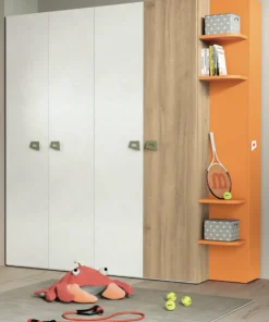 Armadio 4 ante battenti con libreria terminale Billy disponibile in 2 misure e vari colori
