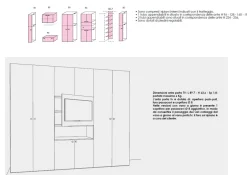 Armadio 8 ante battenti con pannello porta Tv Plus disponibile in 2 misure e 15 colori
