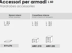 Armadio 6 ante battenti con telaio linea Omega disponibile in 2 misure e vari colori
