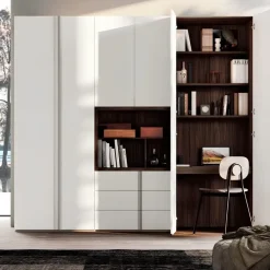 Armadio 8 ante battenti con Zona Smart Working a scomparsa disponibile in vari colori