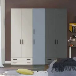 Armadio 6 ante battenti e 4 cassetti Roberta linea Volo disponibile in 2 misure e 15 colori
