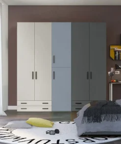 Armadio 6 ante battenti e 4 cassetti Roberta linea Volo disponibile in 2 misure e 15 colori