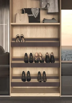 Armadio ante battenti in vetro con telaio in alluminio Origin linea New Season