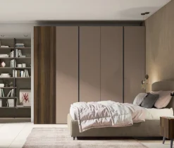 Armadio 4 ante battenti Lucy con libreria terminale linea Lotto disponibile in 21 colorazioni
