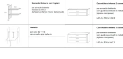 Armadio 2 ante scorrevoli Cachemire e inserto a specchio Muriel linea Domino