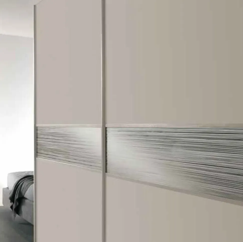 Armadio 2 ante scorrevoli Cachemire con inserto a specchio Paci linea Domino