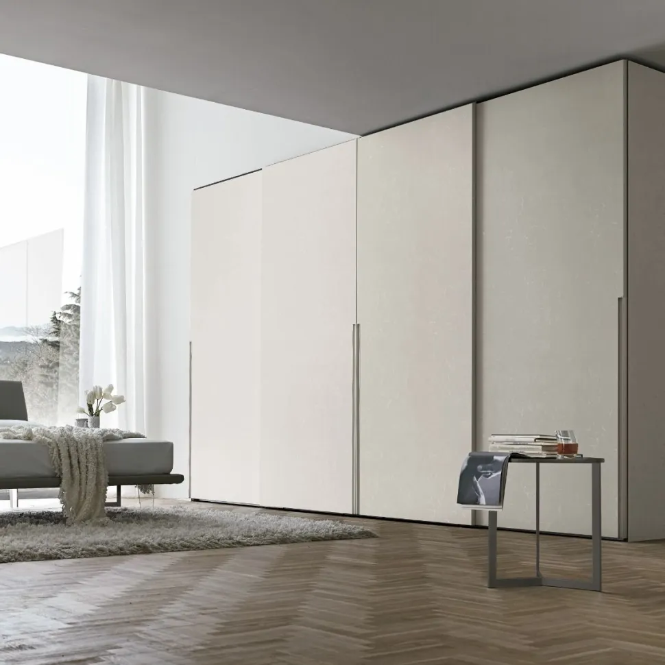 Armadio ante scorrevoli componibile con maniglia integrata Olivia disponibile in varie misure e colori
