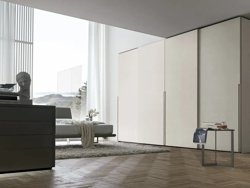 Armadio ante scorrevoli componibile con maniglia integrata Olivia disponibile in varie misure e colori