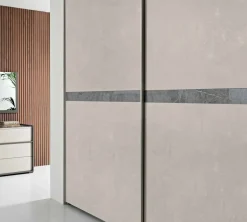 Armadio 2 ante scorrevoli con inserto in vetro Mister linea Domino disponibile in vari colori