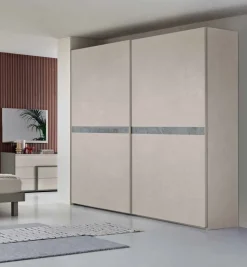 Armadio 2 ante scorrevoli con inserto in vetro Mister linea Domino disponibile in vari colori