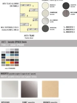Armadio 2 ante scorrevoli con inserti a specchio Bronzo Parigi linea New Season