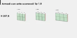 Armadio 3 ante scorrevoli con maniglia in alluminio a gola disponibile 3 misure e 21 colorazioni