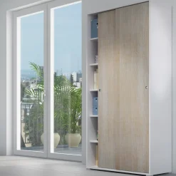 Armadio 2 ante scorrevoli in finitura Bianco e Rovere