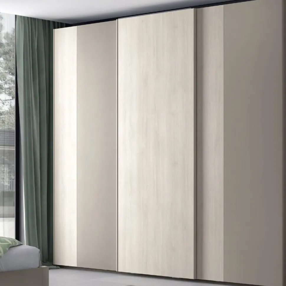 Armadio 3 ante scorrevoli Mono con profilo in alluminio disponibile in 21 colorazioni