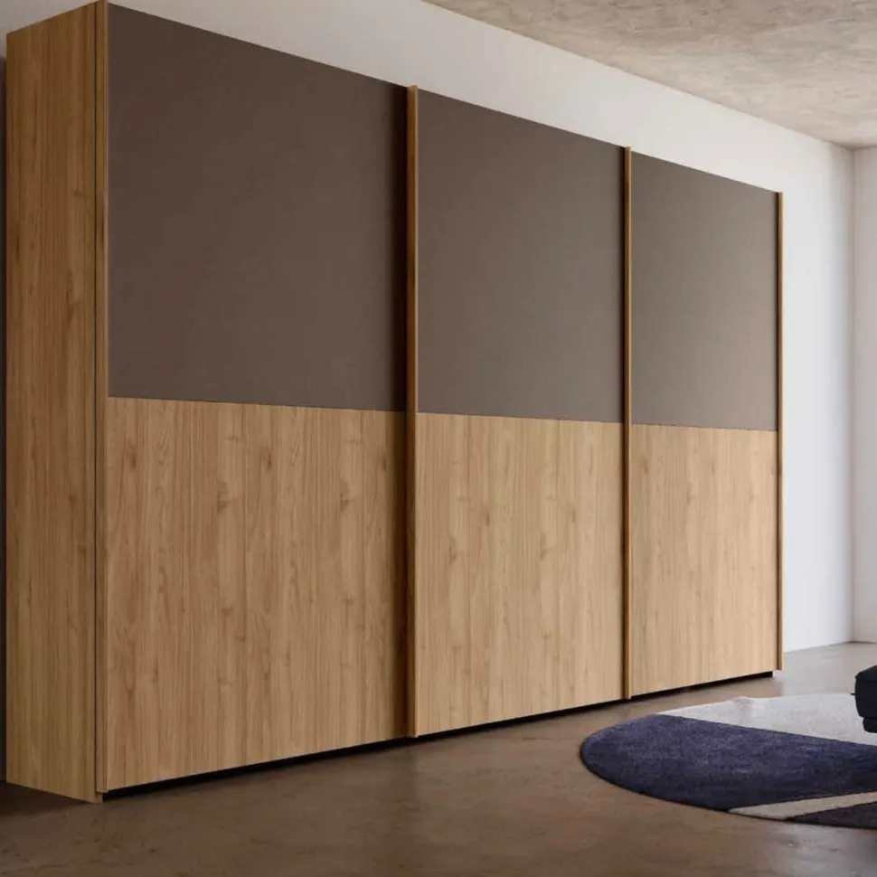 Armadio 3 ante scorrevoli Noce Biondo e Bronzo disponibile in vari colori