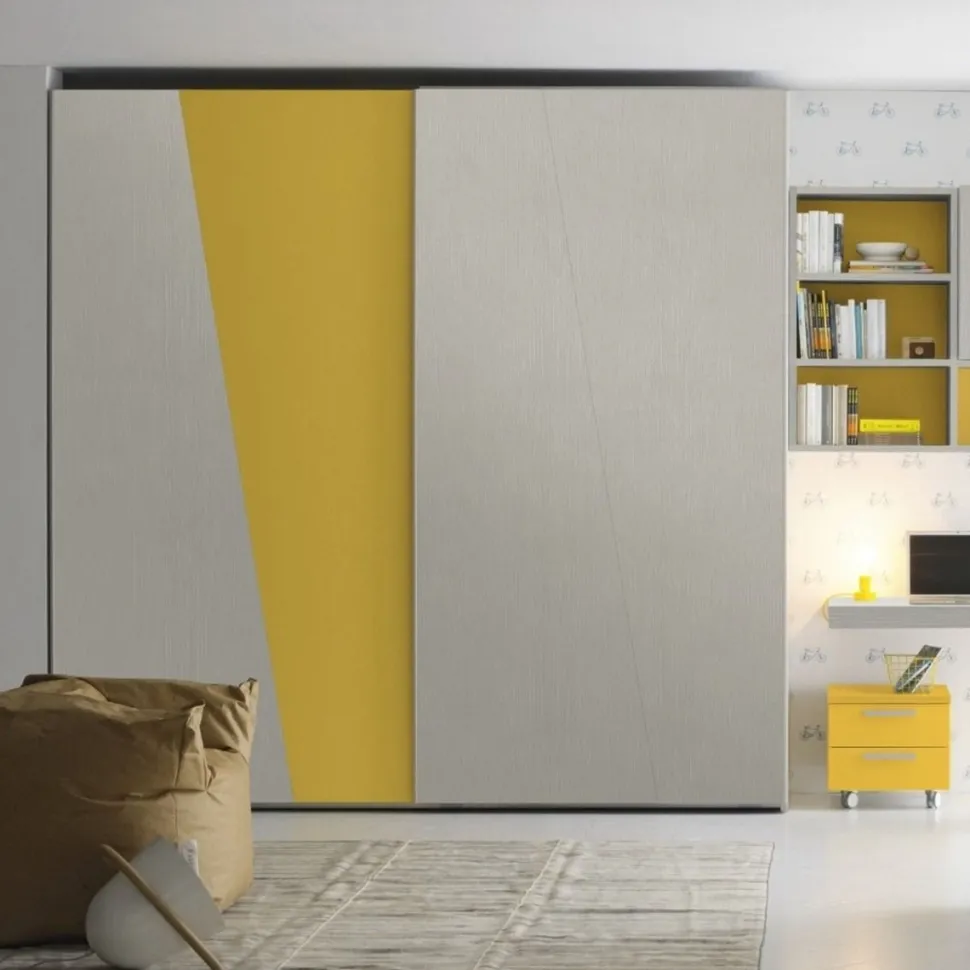 Armadio 2 ante scorrevoli Zap con profilo in alluminio disponibile in 21 colorazioni