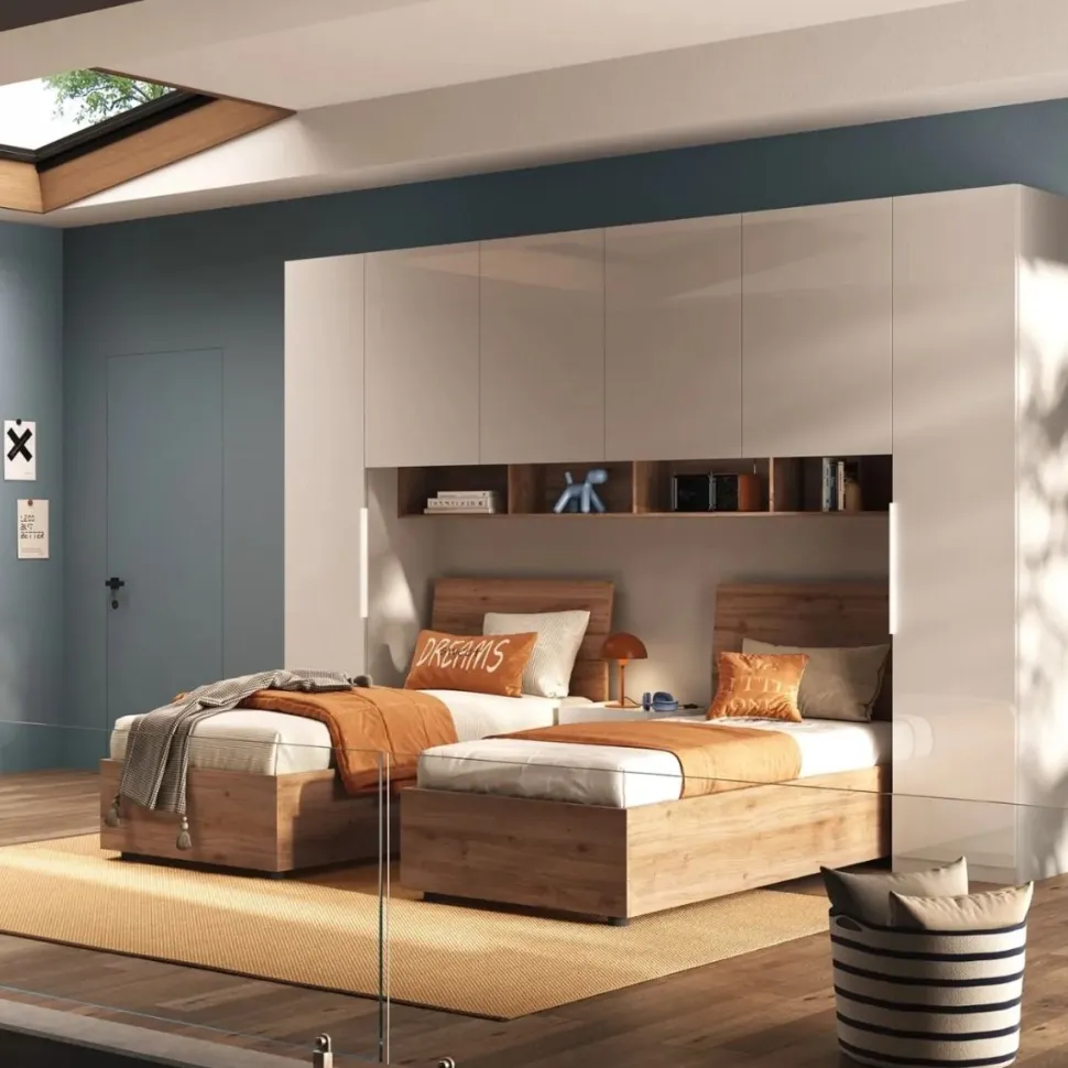 Armadio a ponte 6 ante battenti L 334 in finitura Cashmere
