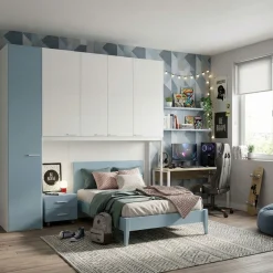 Armadio a ponte 5 ante battenti Milo linea Volo disponibile in 15 colori