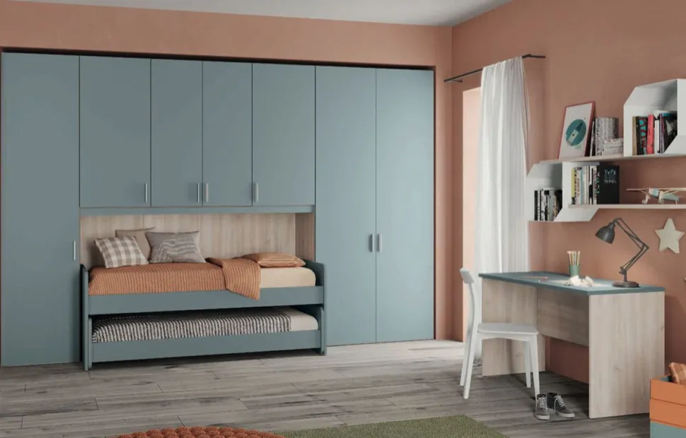 Armadio a ponte 7 ante battenti Magic linea Volo disponibile in vari colori