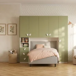 Armadio a Ponte 5 Ante e 3 Cassetti, L 245 cm disponibile in 4 colori