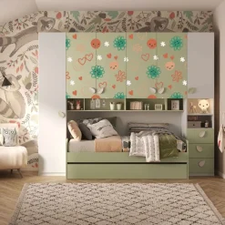 Armadio a ponte Bianco opaco e Verde Pistacchio con serigrafia personalizzabile L 294