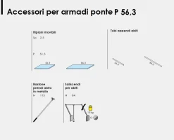 Armadio a ponte componibile 7 ante battenti linea Lotto disponibile in 3 misure e 20 colorazioni