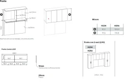 Armadio a ponte moderno con ante battenti Bianco e Grigio cenere L 410 e maniglie in MDF disponibile in 2 misure e vari colori