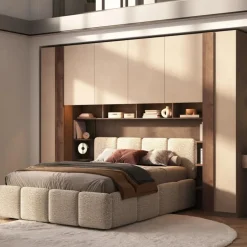 Armadio a ponte Moderno in finitura Cashmere e maniglie Mercure L 334
