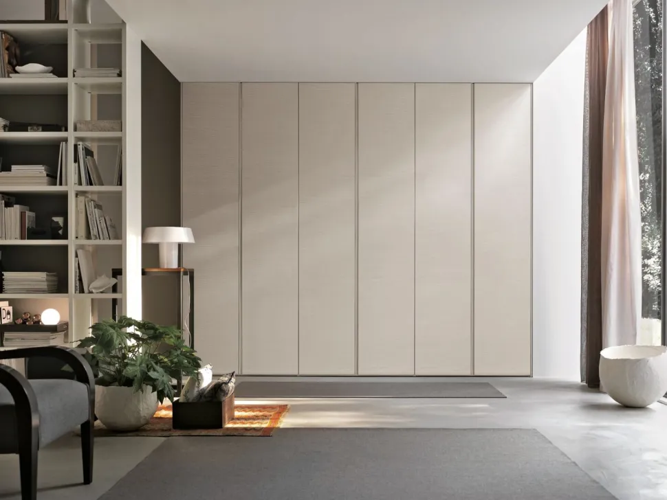 Armadio battente componibile con maniglia a gola integrata disponibile in varie misure e colori