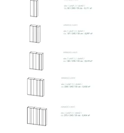 Armadio battente componibile con maniglia a tutta altezza in finitura Cashmere e Rovere disponibile in 5 misure con grafica