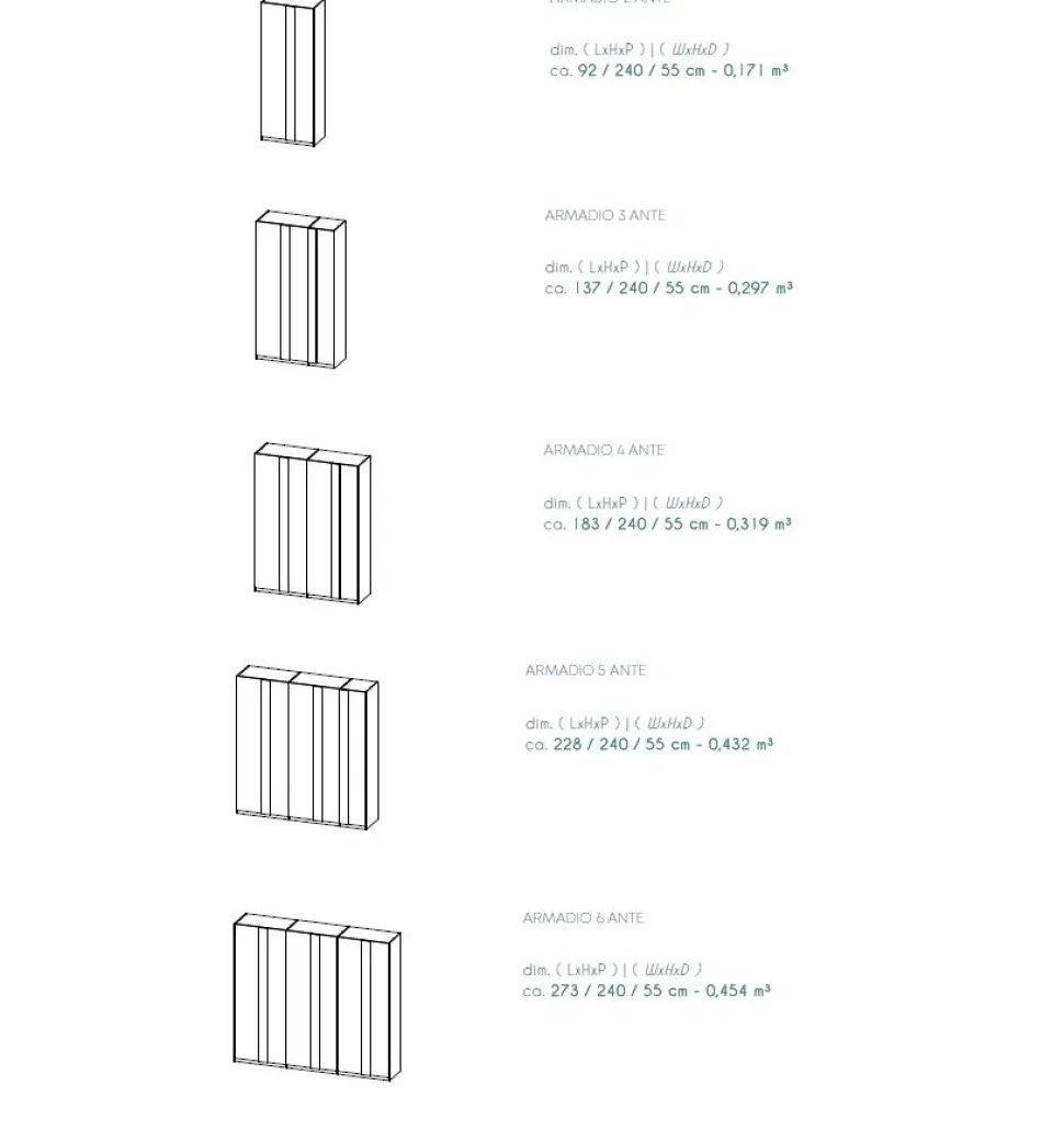 Armadio battente componibile con maniglia a tutta altezza in finitura Cashmere e Rovere disponibile in 5 misure con grafica