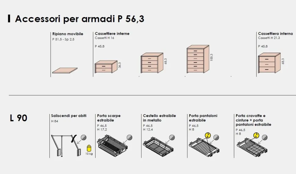 Armadio battente componibile con 2 ante in vetro e telaio in alluminio disponibile in 2 misure e vari colori