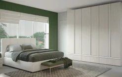 Armadio battente con maniglia a tutta altezza 6 ante e 3 cassetti disponibile in 2 misure e 13 colori