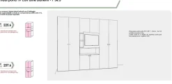 Armadio battente con vano centrale porta tv disponibile in 2 misure e 13 colori